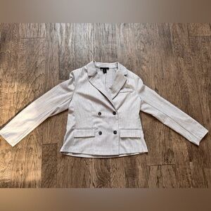 Tahari Women's Light Beige Double-Breasted Blazer